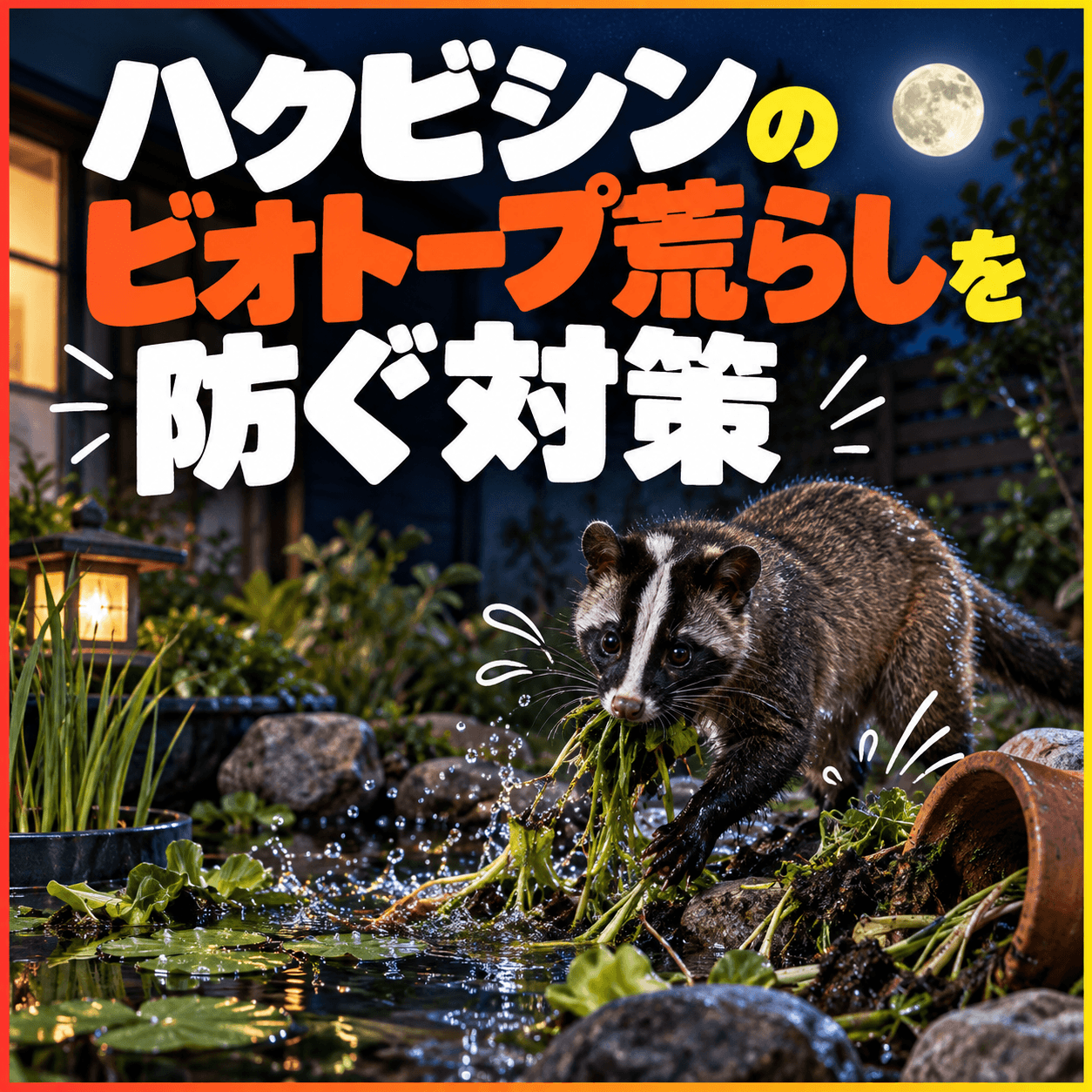 ハクビシン ビオトープ対策