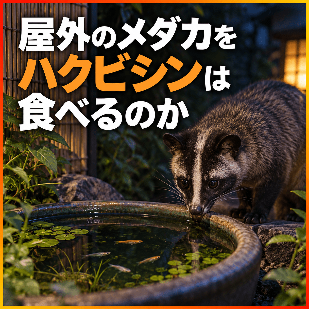ハクビシン メダカ 食べるのか