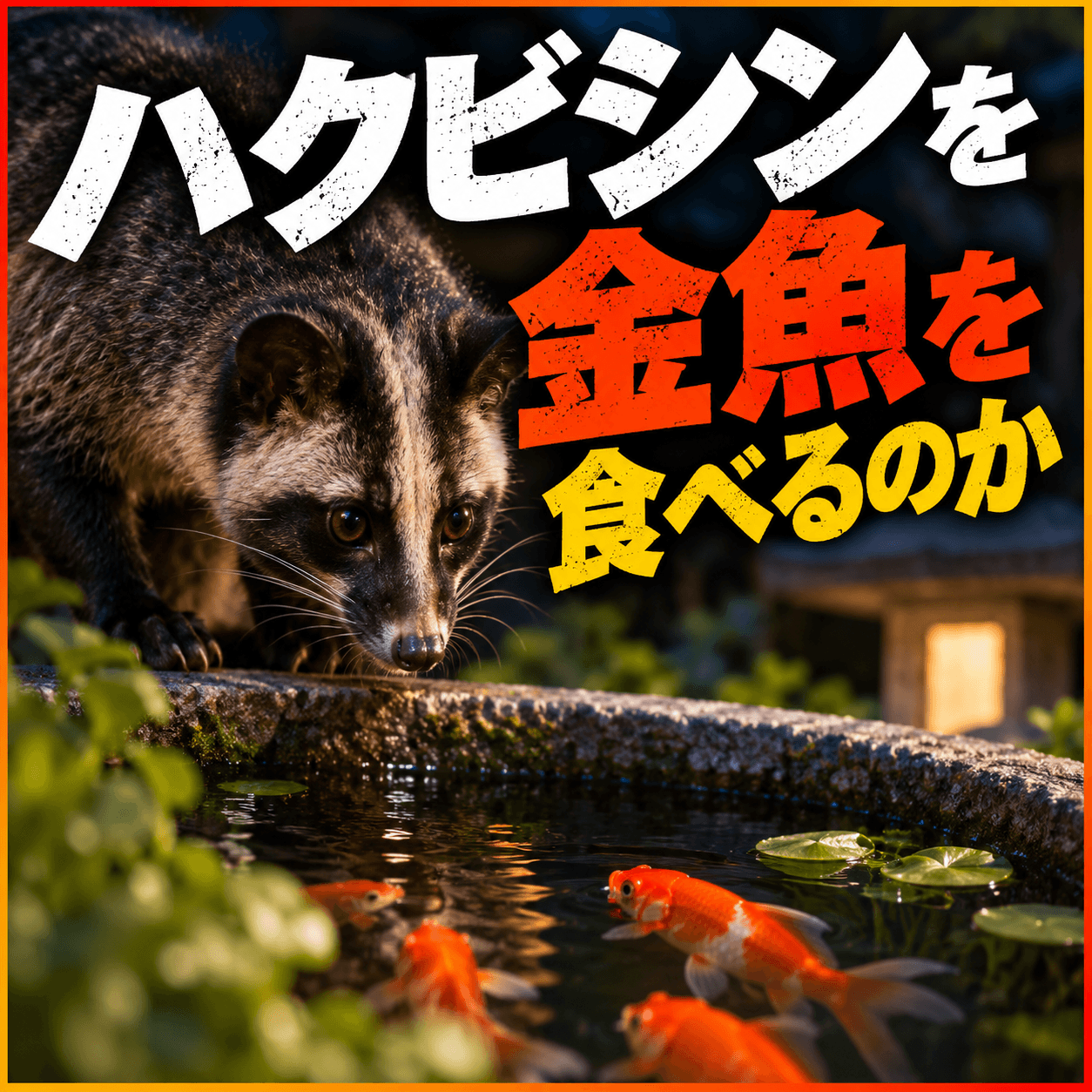ハクビシン 金魚食べるのか